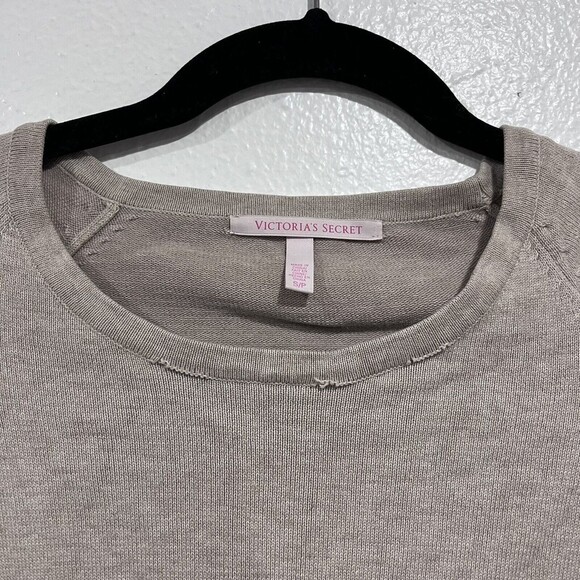 Victoria's Secret Cream Beige Ruched Crew Neck Sweater Dress Size Small 12-24 - Picture 3 of 12